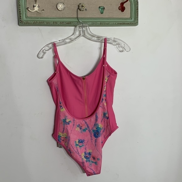 Loveshackfancy X Beach Riot Cheryl One Piece swimsuit small pink floral nwot - Picture 5 of 9